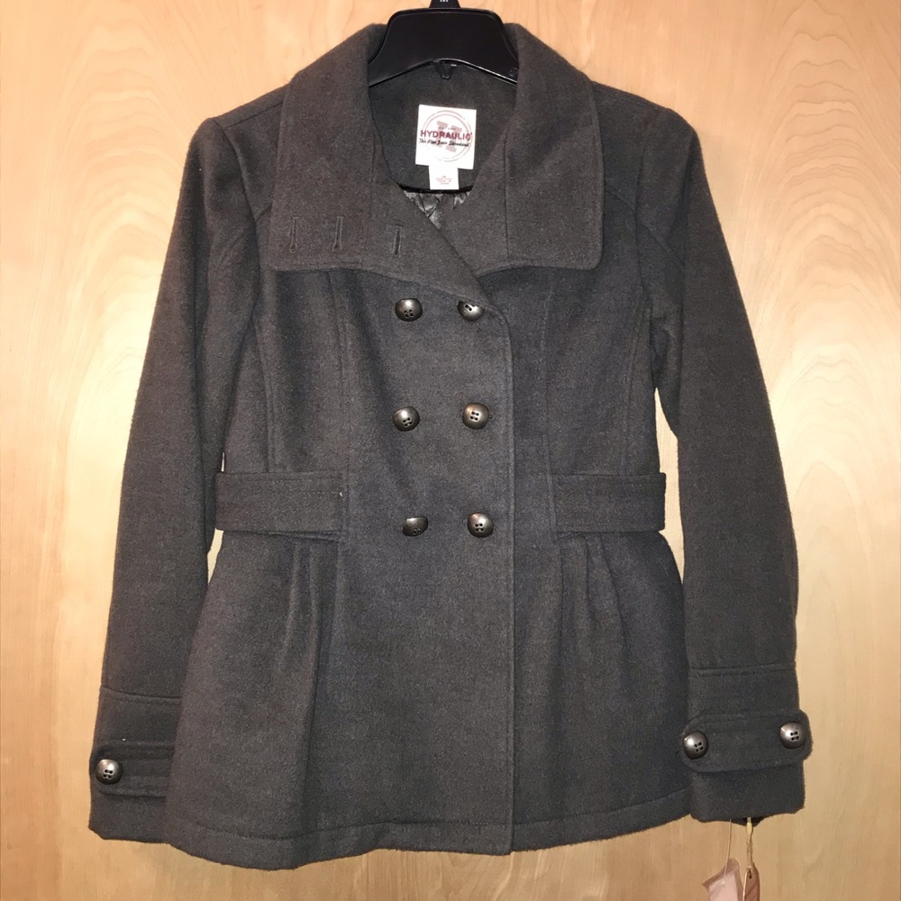 NWT Hydraulic Gray Pea Coat Size Medium